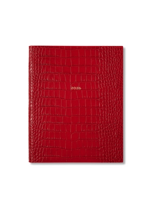 Smythson 2026 Portobello Weekly Vertical Diary In Mara In Red