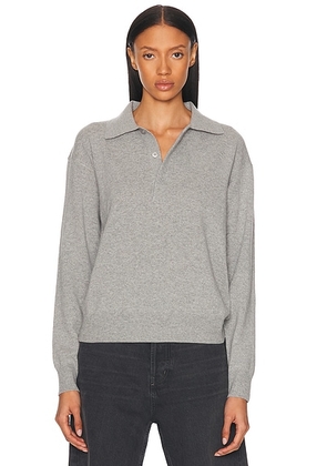Saint Laurent Polo Sweater in Gris Chine - Grey. Size M (also in L, S, XL, XS).