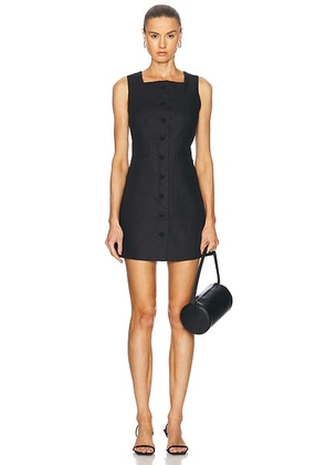 Posse Rio Button Mini Dress in Black - Black. Size S (also in XS, L).