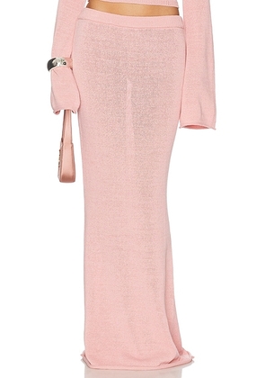 SEROYA Kora Maxi Skirt in Coral Blush - Blush. Size XS (also in S).