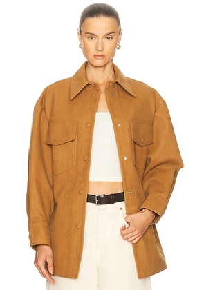 Stella McCartney Suede Overshirt in Wallnut - Brown. Size 36 (also in 34, 38).