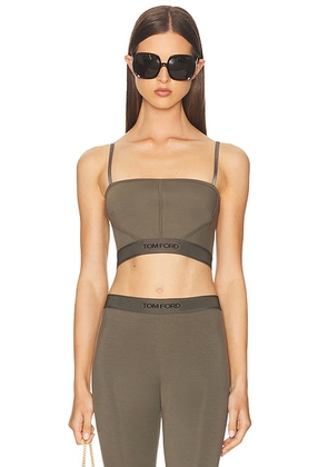 TOM FORD Modal Signature Top in Military - Olive. Size S (also in XS, M).