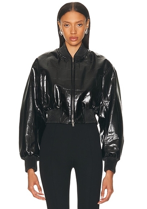 Stella McCartney Croco Bomber in Black - Black. Size 36 (also in 34).