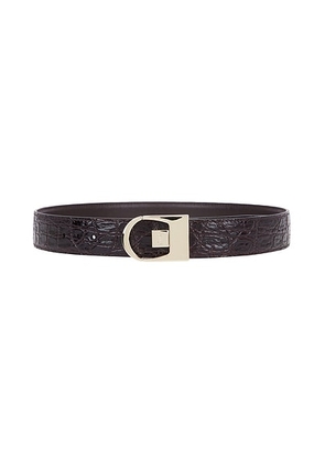Saint Laurent Ceinture Reversible Belt in Fondente - Chocolate. Size 70 (also in 65, 75, 85, 90, 80).