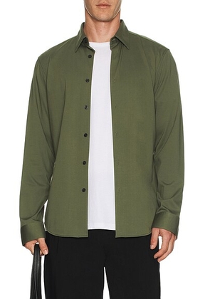 Theory Sylvain Structure Knit Shirt in Orchard - Green. Size XL/1X (also in M, S, XXL/2X).