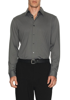 Theory Sylvain Long Sleeve Shirt in Carbon - Grey. Size XXL/2X (also in L).