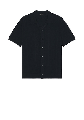 Theory Camp Shirt in Baltic - Black. Size S (also in M).