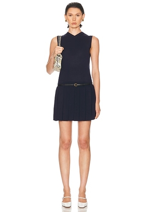 Sandy Liang Mille Dress in Navy - Navy. Size M (also in L, S).