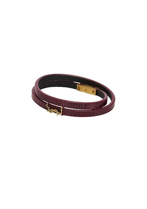 Saint Laurent Double Wrap Bracelet in Burnt Sand & Dark Burgundy - Brown. Size M (also in S, L).