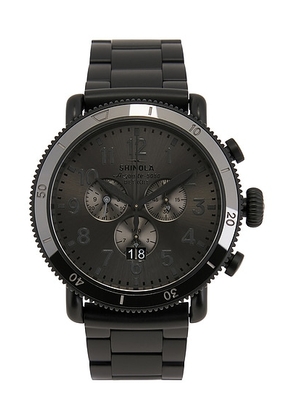 Shinola Runwell Sport Chrono 48mm Watch Black Bracelet in Gunmetal - Black. Size all.