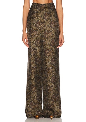 Saint Laurent Wide Leg Pant in Kaki Bordeaux - Olive. Size 36 (also in 34, 38).