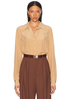 Saint Laurent Button Up Top in Beige Rose - Beige. Size 36 (also in 38).