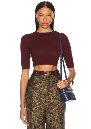 Saint Laurent Cropped Top in Bordeaux - Wine. Size M (also in L).