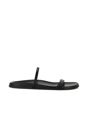 The Row Hugh Thin Strap Slide in Black - Black. Size 36 (also in 35, 39, 40, 41, 42).