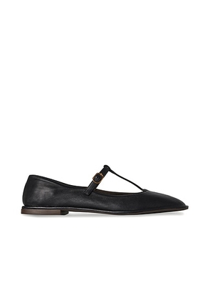 The Row Square T-strap Flat in Black - Black. Size 41 (also in 36).