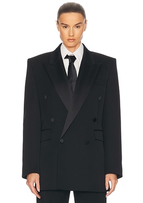 Saint Laurent Double Breasted Blazer in Noir - Black. Size 36 (also in 34, 38, 40).