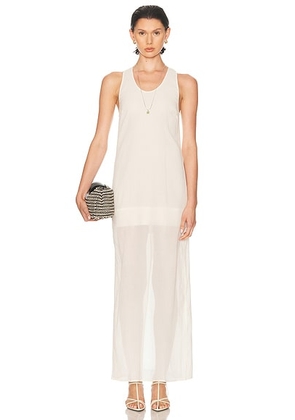 Toteme Crinkled Scoop Dress in Ecru - Ivory. Size 38 (also in 40).