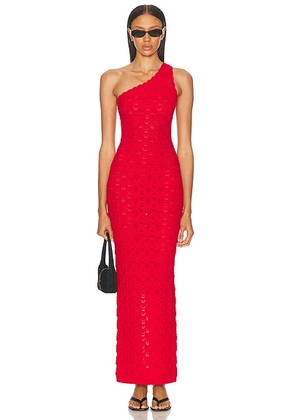 Ronny Kobo Zelda Knit Dress in Fiery Red - Red. Size M (also in L, S).