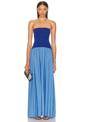 Solid & Striped The Strapless Soglio Dress in Maritime Navy & Marina Blue - Blue. Size M (also in L, XS).