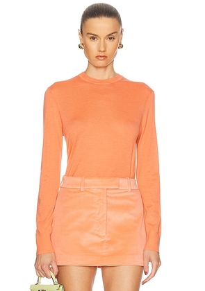 RENGGLI Cashmere Crewneck Sweater in Sherbet - Peach. Size L (also in XL).