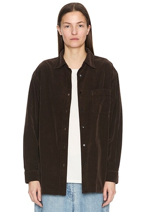 The Row Nesson Shirt in Dark Coffee - Chocolate. Size 2 (also in 0, 6, 8).