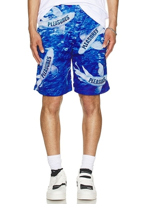 Pleasures Koi Mesh Shorts in Blue - Blue. Size M (also in S, L, XL/1X).