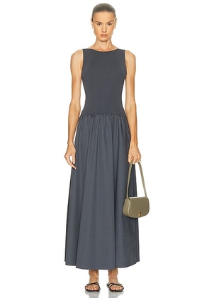 St. Agni Bateau Cut Out Dress in Graphite - Blue. Size M (also in L).