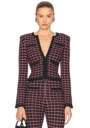 Self-portrait Check Cardigan in Black - Black. Size L (also in ).