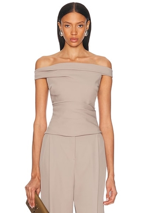 The Sei Off The Shoulder Top in Fossil - Grey. Size 2 (also in 0).
