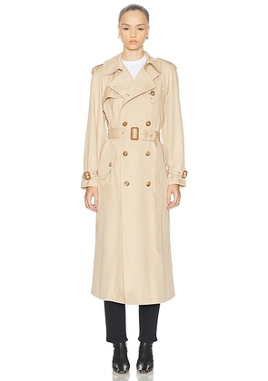 Ralph Lauren Collection Alecia Silk-Cotton Trench Coat in Light Tan - Tan. Size 4 (also in 6).