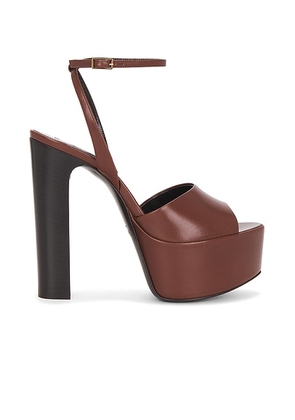 Saint Laurent Jodie Platform Sandal in Aesthetic Brown - Brown. Size 40 (also in 39.5).