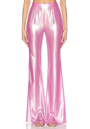 PRISCAVera Fitted Flared Pant in Metallic Pink - Pink. Size M (also in XS).