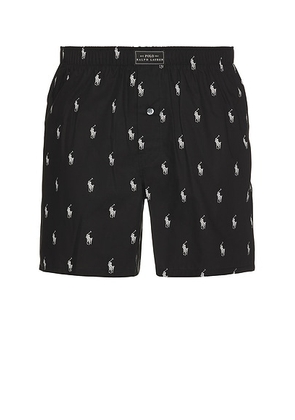 Polo Ralph Lauren Woven Boxer in RL Black & White AOPP - Multi. Size S (also in L, XL/1X).
