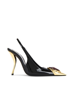 Saint Laurent Loulou Pump in Nero & Cognac - Black. Size 40 (also in 38).