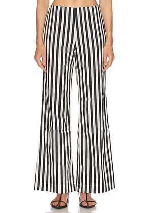 SIMONMILLER Pia Poplin Pant in Black & White Stripe - Black,White. Size 6 (also in 4).