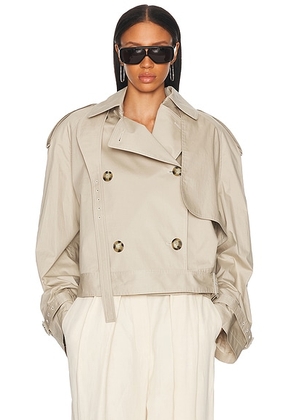 Stella McCartney Light Cotton Short Trench Coat in Pebble - Beige. Size 38 (also in 40).