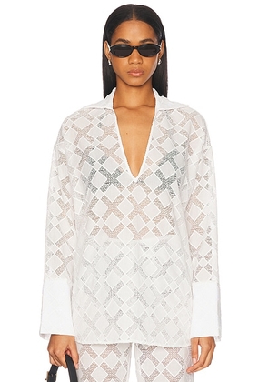 TOVE Luisa Top in White - White. Size 38 (also in 40).