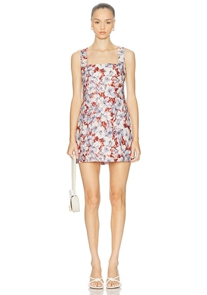 Posse Alice Mini Dress in Lily Garden - Red. Size XS (also in M, S).