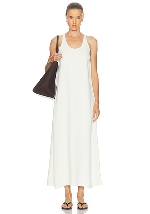 Toteme Scoop Neck Sablé Dress in Macadamia - Ivory. Size 34 (also in 32, 36, 40).