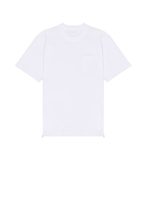Sacai Side Zip T-Shirt in White - White. Size 4 (also in 3).