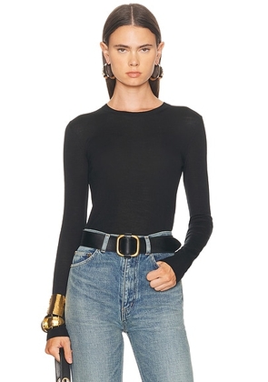 Saint Laurent Long Sleeve Sweater in Noir - Black. Size XS (also in S).