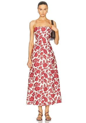 Posse Lori Dress in Deep Red & Oat - Red. Size L (also in ).