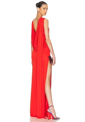 Sid Neigum Floor Length Cowl Back Dress in Red - Red. Size S (also in L, M, XS).