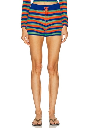 Staud Riley Short in Montego - Royal,Red. Size XS (also in S).