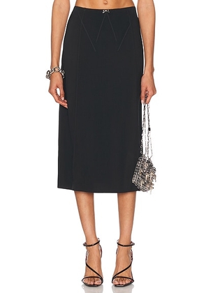 RABANNE Midi Skirt in Black - Black. Size 38 (also in 34).