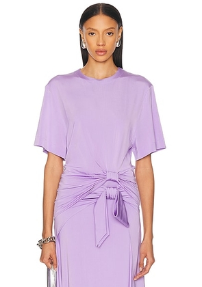 RABANNE Tie Short Sleeve Top in Lavender - Lavender. Size 40 (also in 34, 42).