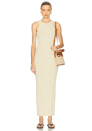 Toteme Seamless Rib Tank Dress in Oyster - Yellow. Size M (also in XS, S, L).