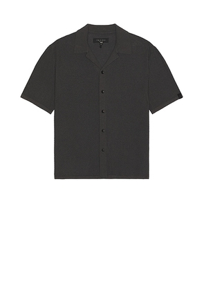 Rag & Bone Zig-Zag Avery Short Sleeve Shirt in Dark Grey - Grey. Size M (also in S).