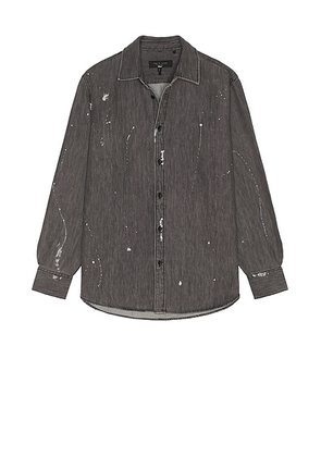 Rag & Bone Denim Matthew Shirt in Panited Charcoal - Charcoal. Size L (also in S, M).