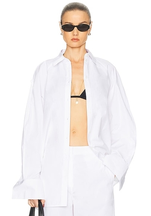 Toteme Raglan Shirt in White - White. Size 32 (also in ).